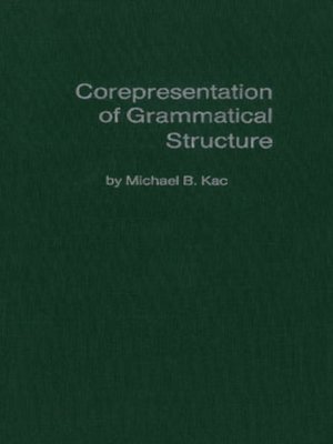 cover image of Corepresentation of Grammatical Structure
